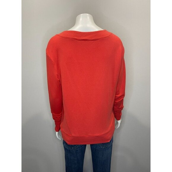 Athleta Studio Boatneck Sweatshirt Small Orange Super Soft Long Sleeve - Picture 2 of 7